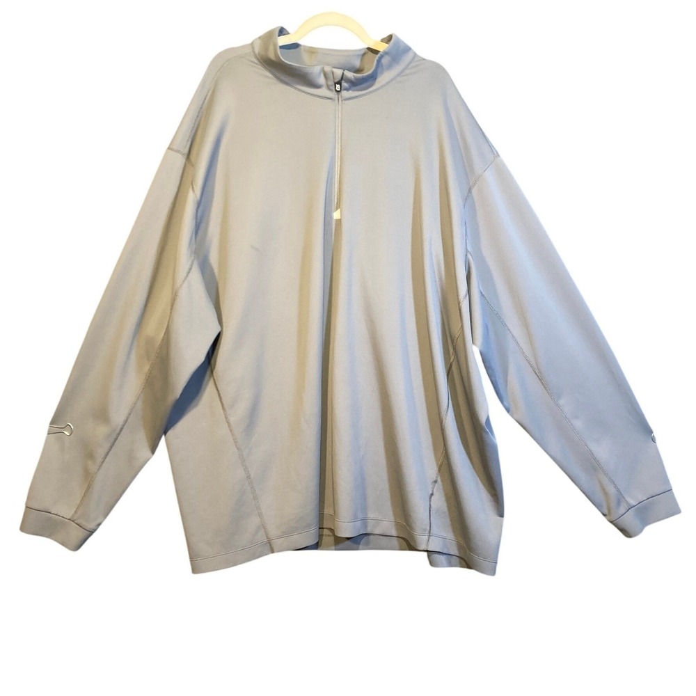 Cutter & Buck‎ Mens 5XB Gray Quarter Zip Pullover Long Sleeve Mock Neck Stretch